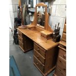 A pine dressing table ****Condition report**** The mirror is included.