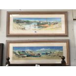 2 'Happy days' framed & glazed seaside prints,