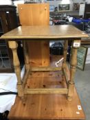 An oak side table.