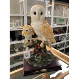 An owl figure with chick