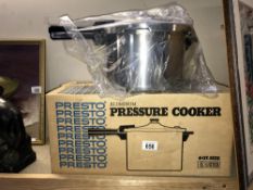 A boxed Presto Pressure Cooker (never been out of box)