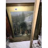 A gilt framed and glazed picture of Carol Singers
