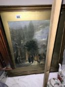 A gilt framed and glazed picture of Carol Singers