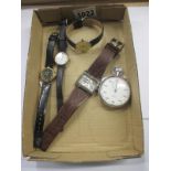 A mixed lot of watches including Nero Lemania stop watch (glass a/f,) Sekonda, etc.
