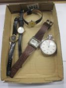 A mixed lot of watches including Nero Lemania stop watch (glass a/f,) Sekonda, etc.