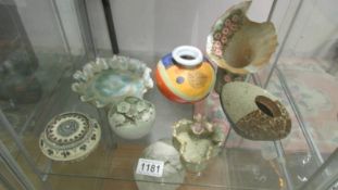 7 pieces of art and studio pottery.