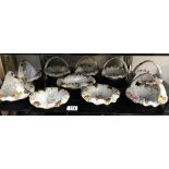A quantity of Continental porcelain floral dishes & baskets (A/F)