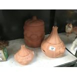 3 Terracotta pots
