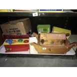 A wooden Noah's Ark & other toys