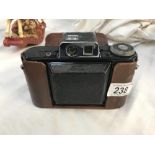 A vintage leather cased Agilux camera