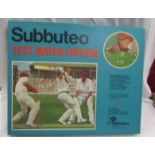 A boxed Subbuteo table cricket test match edition, complete and in excellent condition.
