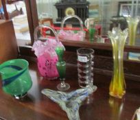 6 pieces of coloured glass.