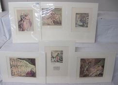 Thomas Rowlandson (1756-1827) Collection of 6 risque / erotic prints / plates circa 1960s.