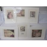 Thomas Rowlandson (1756-1827) Collection of 6 risque / erotic prints / plates circa 1960s.