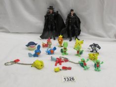15 vintage Pokeman toys and 2 Zorro figures.
