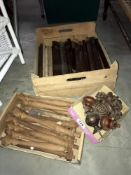 A quantity of clock wooden turnings