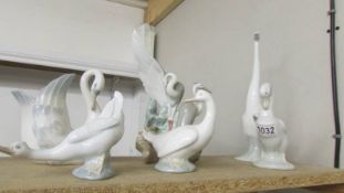 6 NAO goose, duck and heron figures.