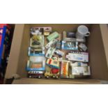 A mixed lot of die cast caravans, commercial vehicles etc.