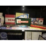 A mixed lot of games including Monopoly, Scrabble 7 Lego etc.