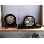 2 Edwardian mahogany mantle clocks A/F