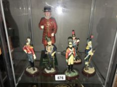 A shelf of soldier figures