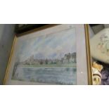 A framed and glazed watercolour signed Michael Gaymonk.