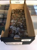 A tray of various coins