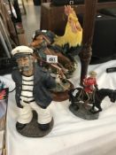 4 figures being a cockerel, American Indian on Horse, Canadian mounted policeman and a sailor.