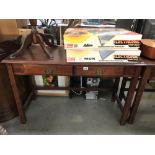 A 2 drawer mahogany side table. ****Condition report**** Height 76cm. Width 120cm.
