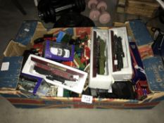 A tray of die-cast and trains etc.