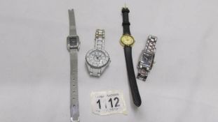 4 ladies designer wrist watches.