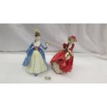 2 Royal Doulton figurines being Top O' The Hill, HN18334 and Leading Lady HN2269.