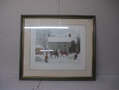 Vincent Haddelsey (1934-2010) Limited edition French 229/250 lithographic print winter village