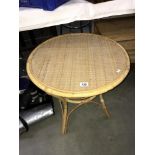 A round wicker table