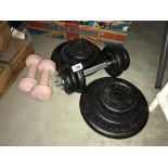 A quantity of keep fit weights