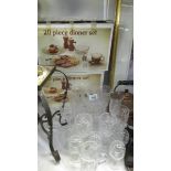 2 boxed glass dinner sets and a mixed lot of drinking glasses.