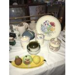 A quantity of Poole Pottery including 4 piece tea set, vases, Carlton Ware etc.