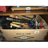 A box of hand tools for home DIY & a few car mechanic tools