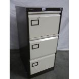 A 3 drawer filing cabinet.