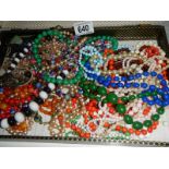 A mixed lot of old necklaces etc.