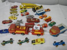 Approximately 28 play worn die cast models.