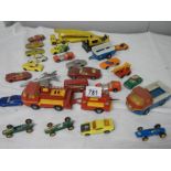 Approximately 28 play worn die cast models.