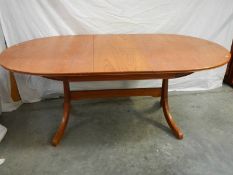 A teak extending dining table with leaf, 150 cm (190 cm extended) x 100 x 75 cm (made by S/Form).