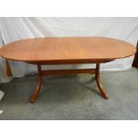 A teak extending dining table with leaf, 150 cm (190 cm extended) x 100 x 75 cm (made by S/Form).