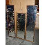 3 tall framed mirrors.