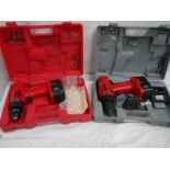 2 cased electric drills (only one charger)