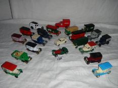 Approximately 20 die cast model cars.