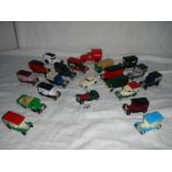 Approximately 20 die cast model cars.