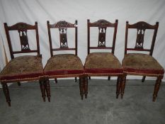 A set of 4 Edwardian dining chairs.