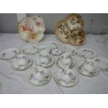 A Limoges Hors d'ouvre dish and one other together with a 20 piece Adderley bone china tea set.